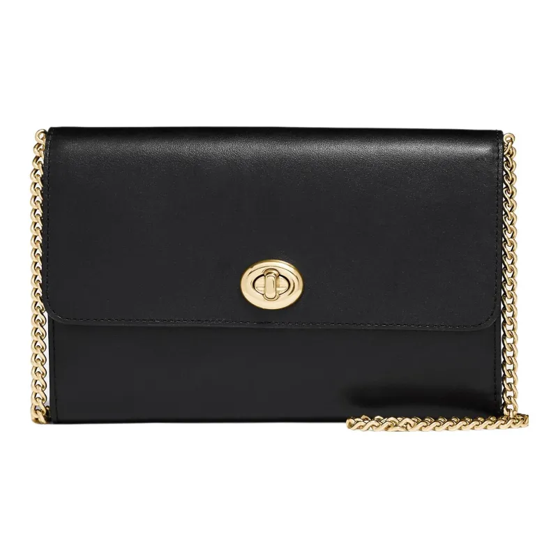 COACH Marlow Calfskin Shoulder Bag, Crossbody Bag Women's Black-0