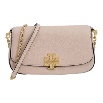 TORY BURCH Britten Cow Leather Shoulder Bag, Handbag, Crossbody Bag Trumpets Women's Eggshell Powder