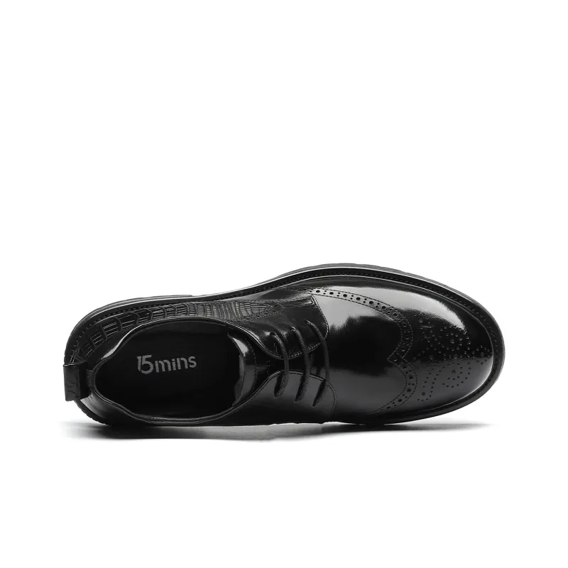 15 MINS Dress Shoes Men Low Top Black/Brown-2