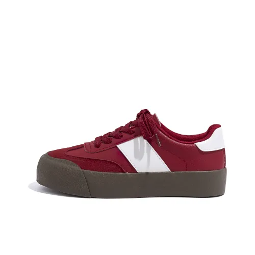 HUANQIU Canvas Shoes Women's Low-Top Red