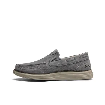Jeep Durable Cushioning Low Top Canvas Shoes Men's Light Gray
