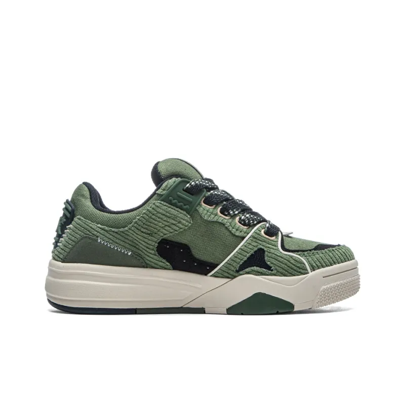 Kappa Cushioning Wear Resistant Low Top Skateboard Shoes Unisex Green Black-1