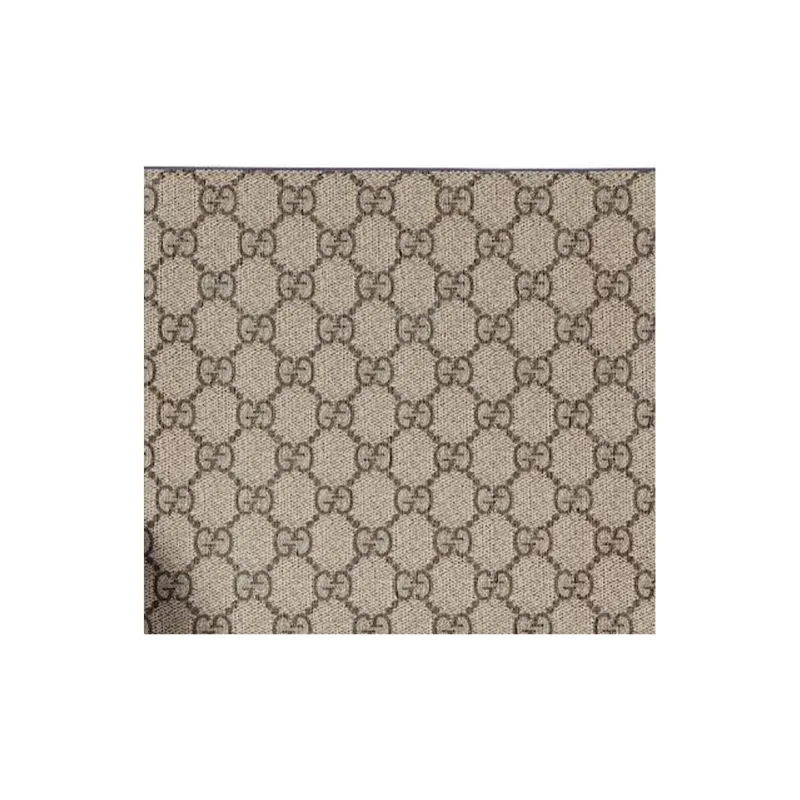 GUCCI Canvas With Leather Clutch Men's Blue & Beige-7