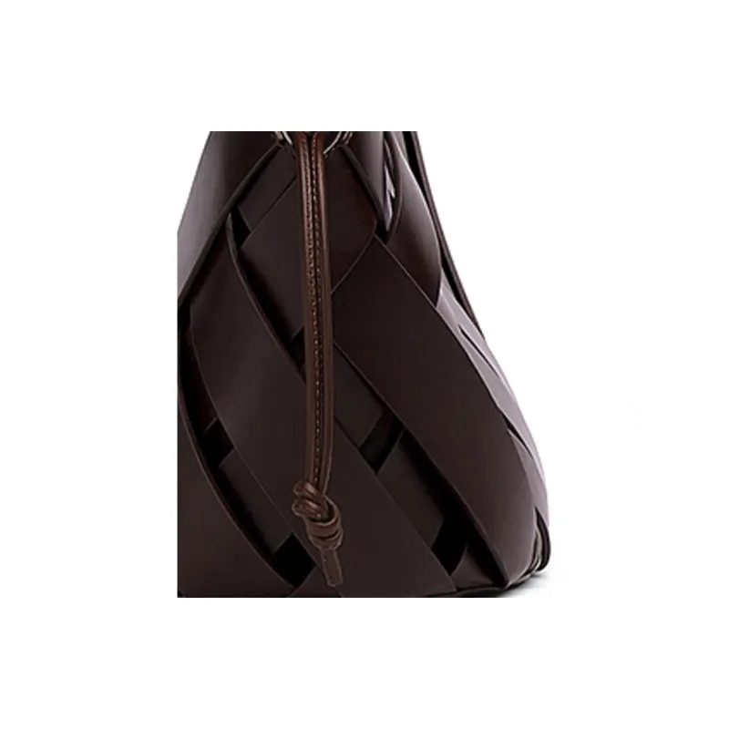Bottega Veneta POINT Cow Leather Patchwork With Sheepskin Handbag Regular Women's Black-4
