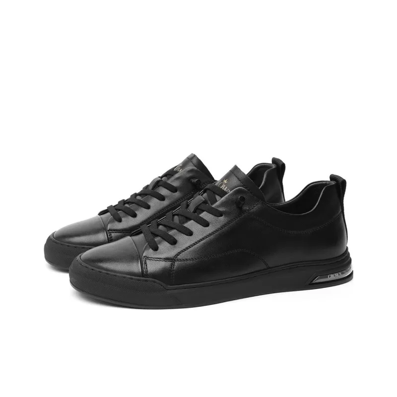 CROWN Low Top Skateboard Shoes Men's Black One Yard Larger-2