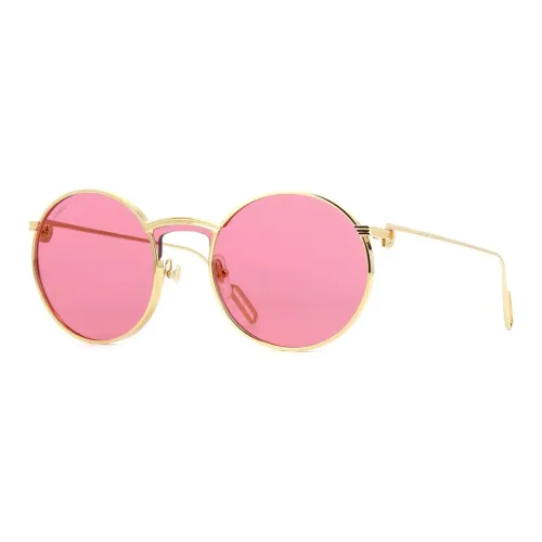 CARTIER Metal Round Sunglasses Unisex Gold