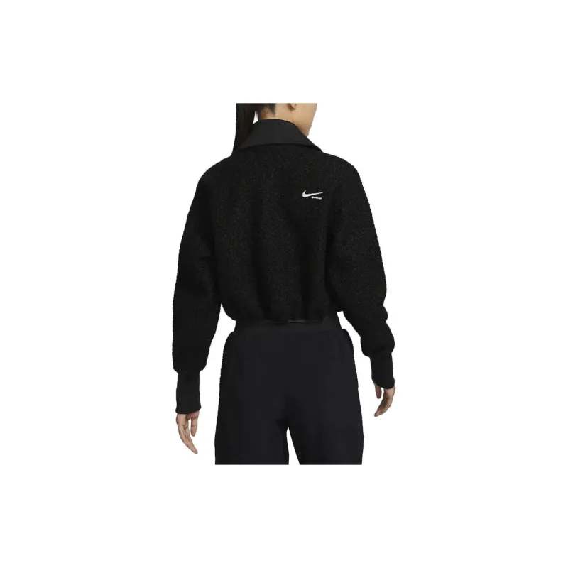 Nike Sportswear Collection Women's High-Pile Fleece Half Zip Top Black-1