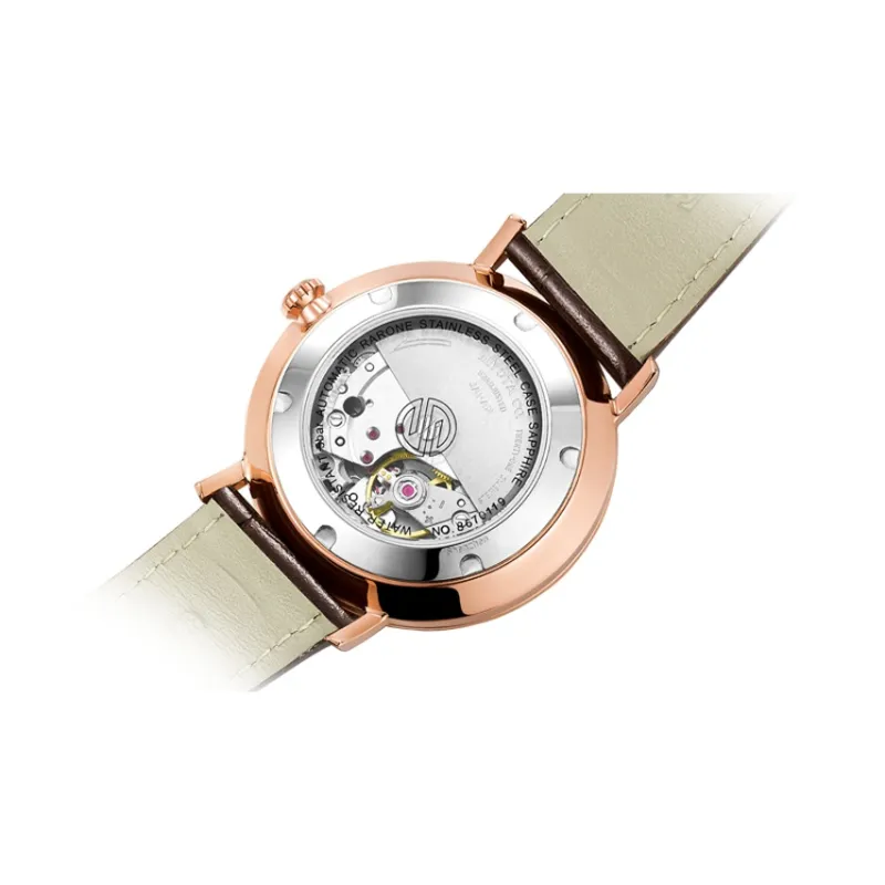 RARONE Master Collection Elegance Mechanical Movement Genuine Leather Strap Watch Men's Watches White Dial-14