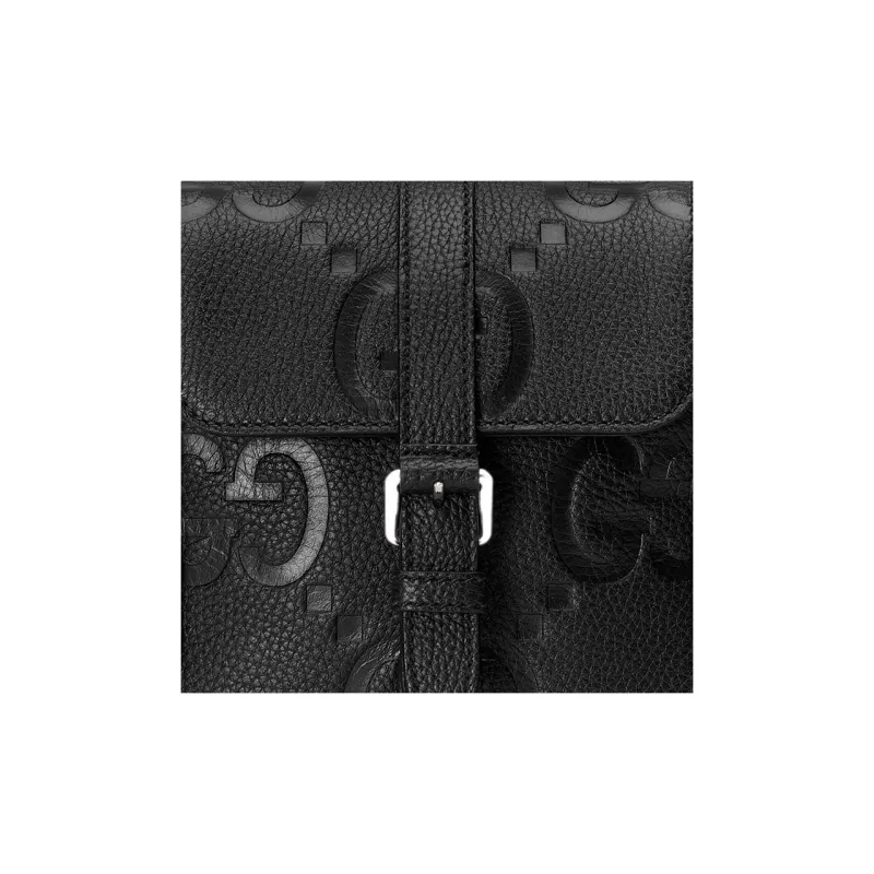 GUCCI Leather Messenger Bag Shoulder Bag Crossbody Bag Small Size Men's Black-7