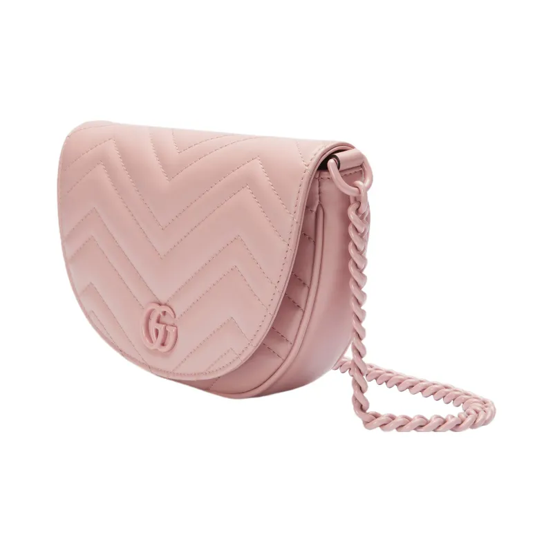 GUCCI Marmont Leather Shoulder Bag Crossbody Bag Mini Women's Pink-1