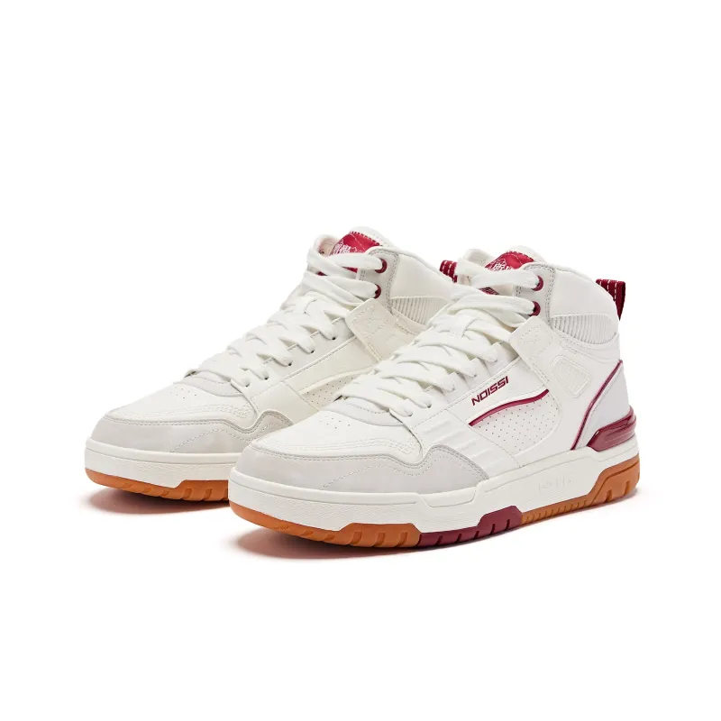 QIAODAN Enlightenment 3.0 Warm Cushioning High Top Skateboard Shoes Men's White Red-2