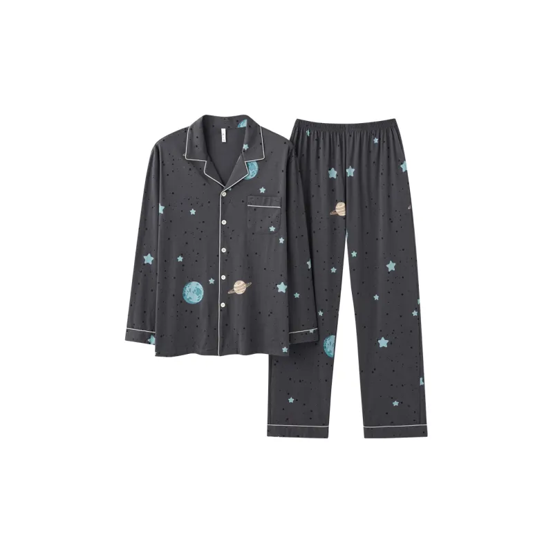 Lanza Pajama Set Men's Black Gray Color-0