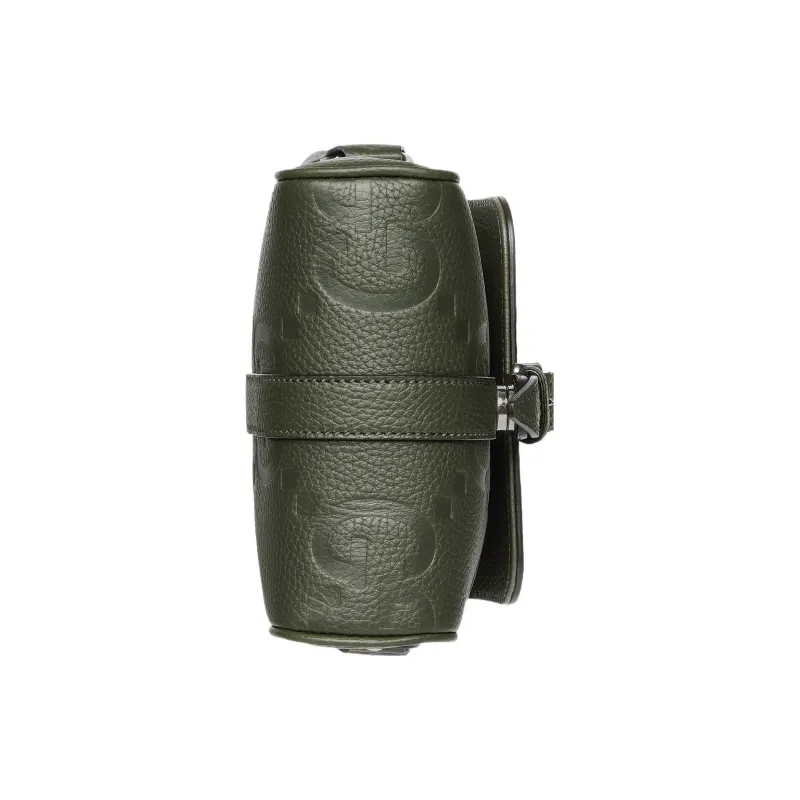 GUCCI Leather Messenger Bag Shoulder Bag Crossbody Bag Small Size Men's Dark Green-5