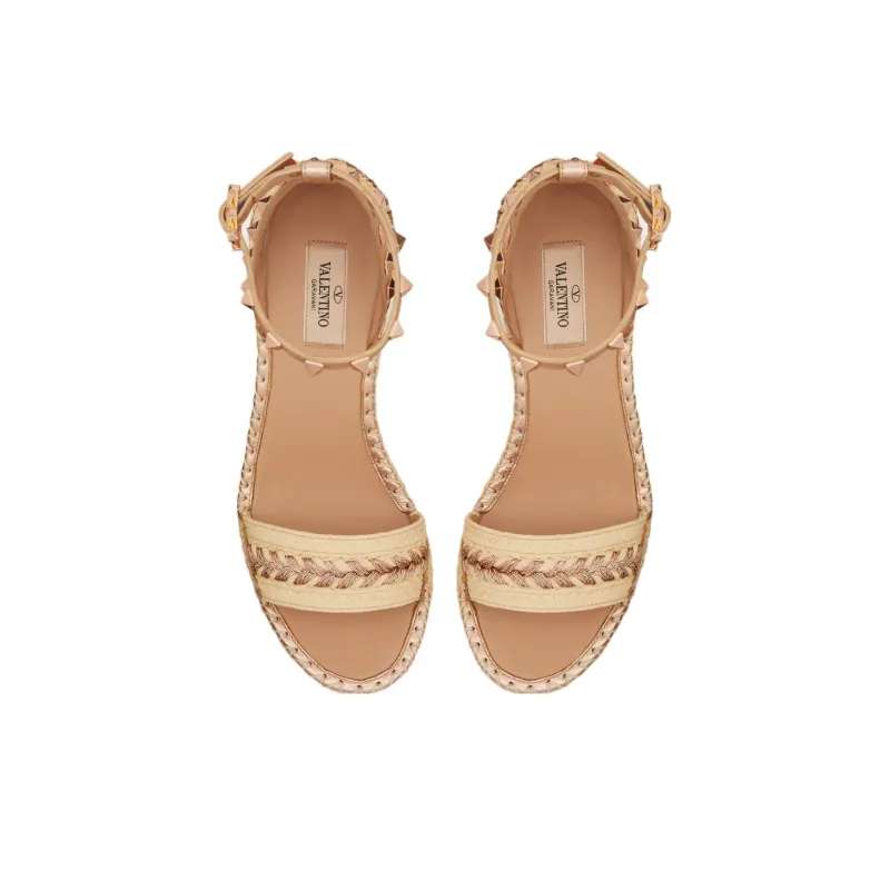 Valentino Rockstud Strap Sandals 10.5cm Women's Copper-3
