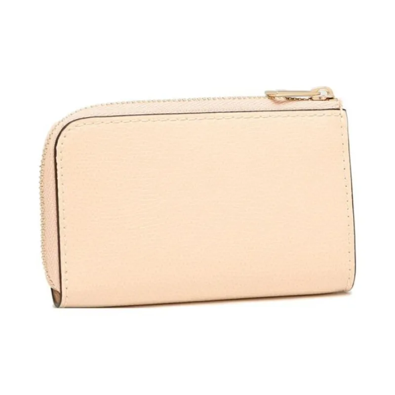 Furla Leather Card Holder Key Pouch Regular Women's Beige-4