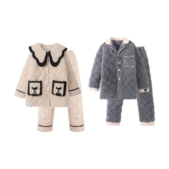 Chun Xi Pajama Set Unisex Snowflake White Haze Blue