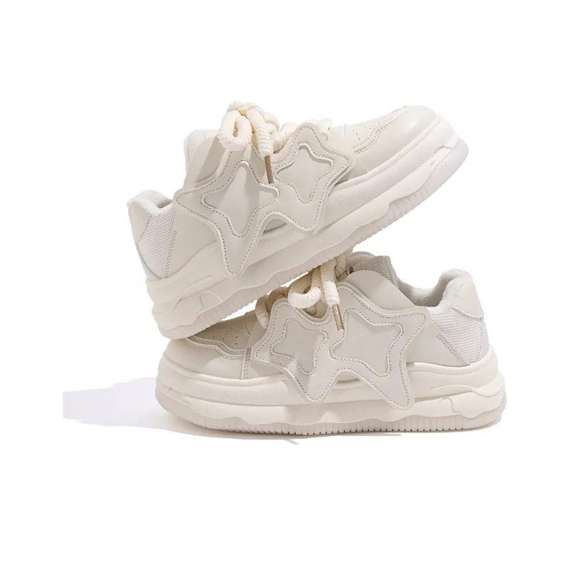 HUANQIU Thermal Low Top Skateboard Shoes Women's Beige-2