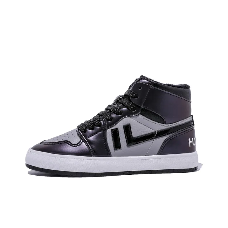 HUANQIU Mid Top Skateboard Shoes Women's Black Gray Color-0