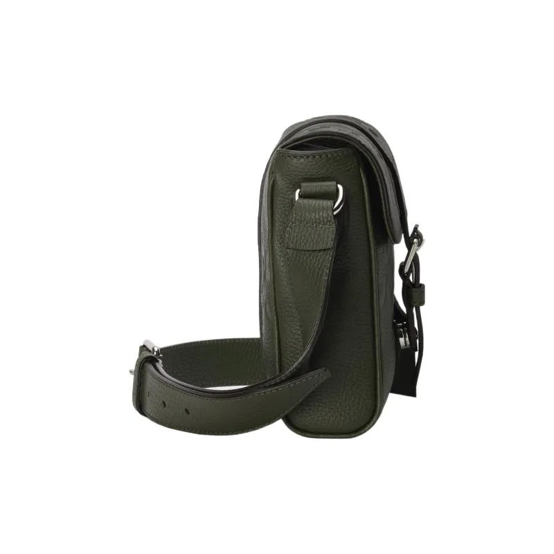 GUCCI Leather Messenger Bag Shoulder Bag Crossbody Bag Small Size Men's Dark Green-2