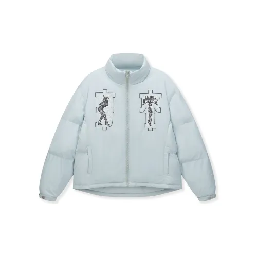 DICETINY Puffer Jackets Unisex Light Silver Gray