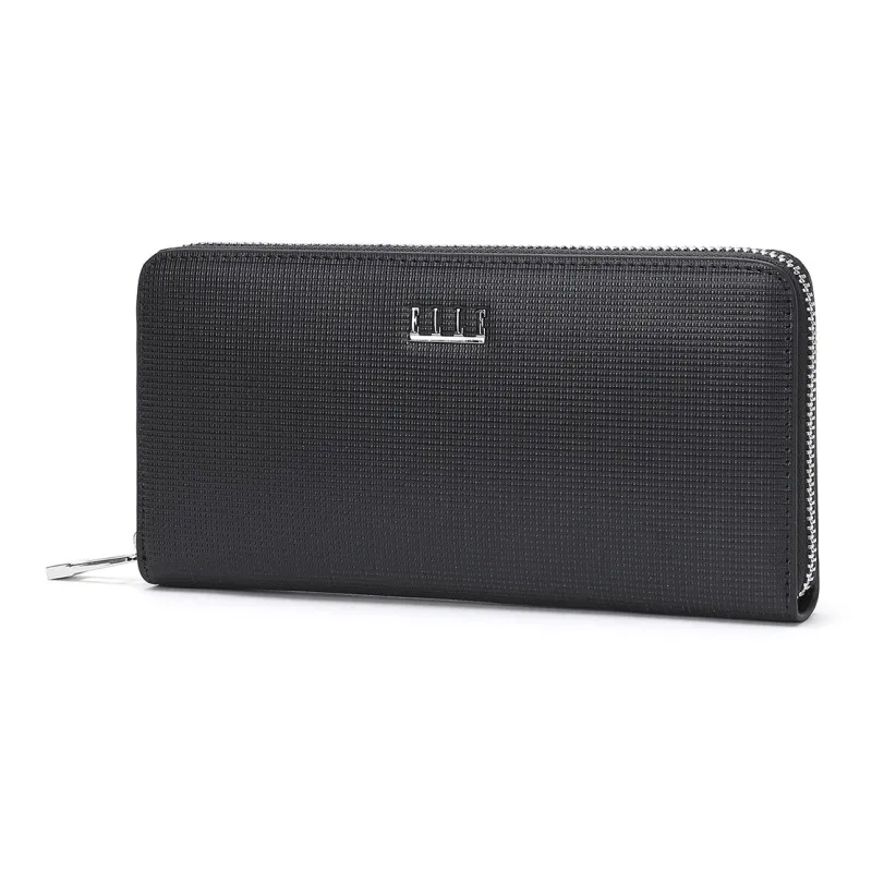 ELLE HOMME Cow Split Leather Wallet Handheld Bag Clutch Regular Men's Black-1