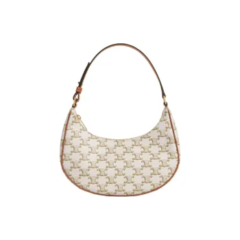 CELINE AVA Cow Leather Shoulder Bag Regular Women's Candy Color & White