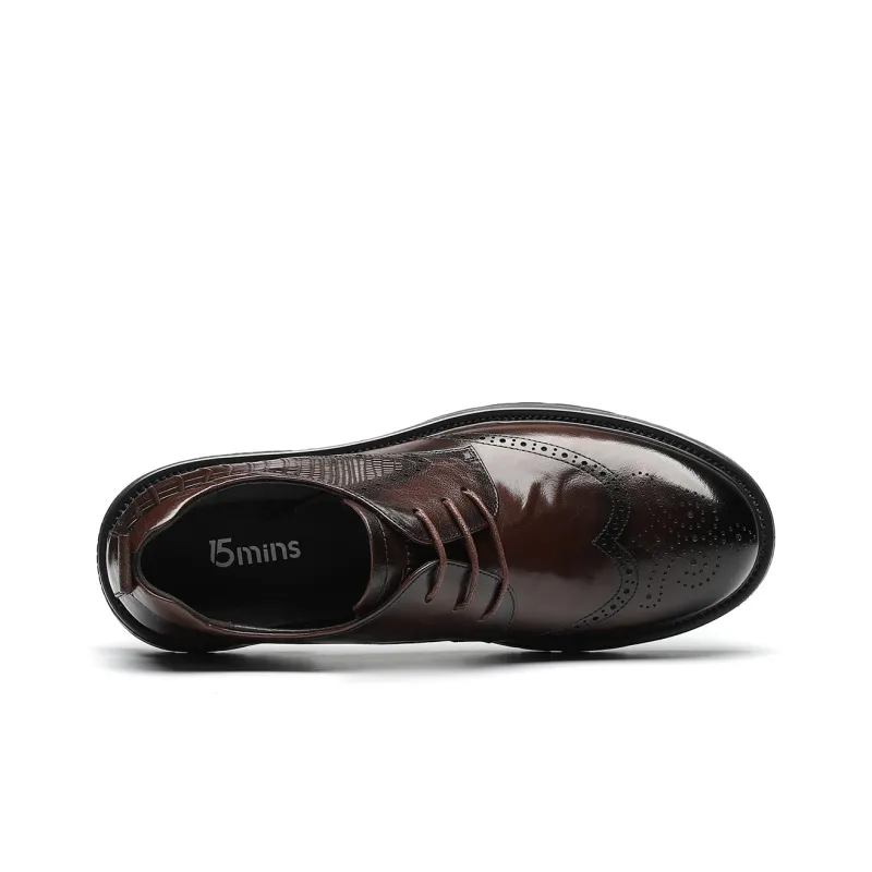 15 MINS Dress Shoes Men Low Top Black/Brown-10