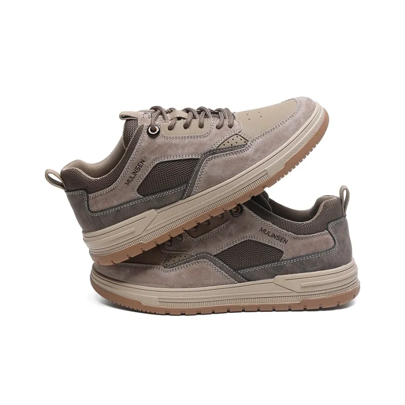 Mulinsen MULINSEN Cushioning Moisture-Wicking Height Increasing Lightweight Breathable Low-Top Casual Shoes Men's Khaki-9