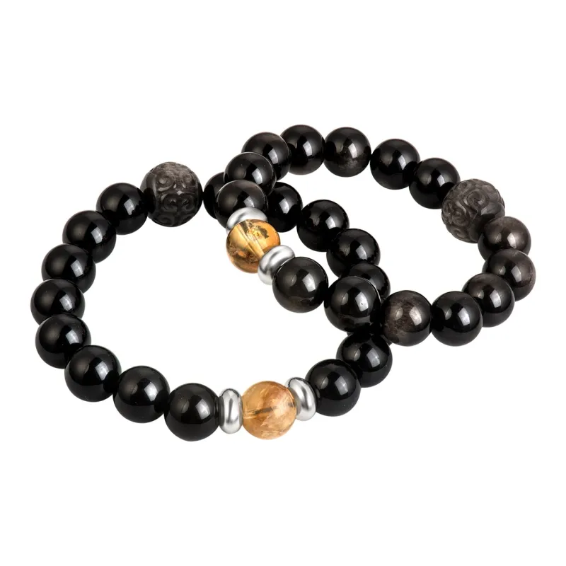 SIMPLE JOYS Obsidian Bracelets Unisex-4