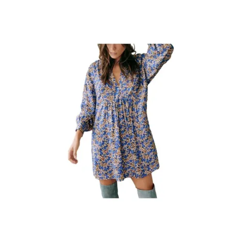 Sézane Long-Sleeved Dresses Women's Blue