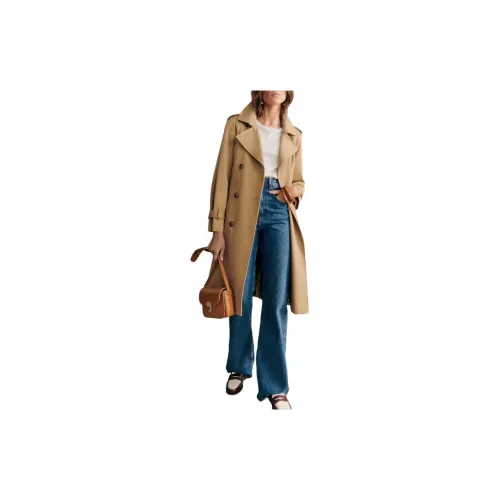 Sézane Trench Coats Women's Camel