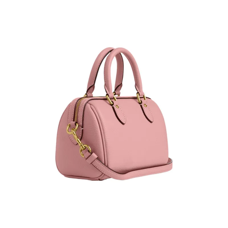 COACH Disney Collaboration Rowan Leather Handbag, Shoulder Bag, Crossbody Bag Trumpets Women's Pink-1