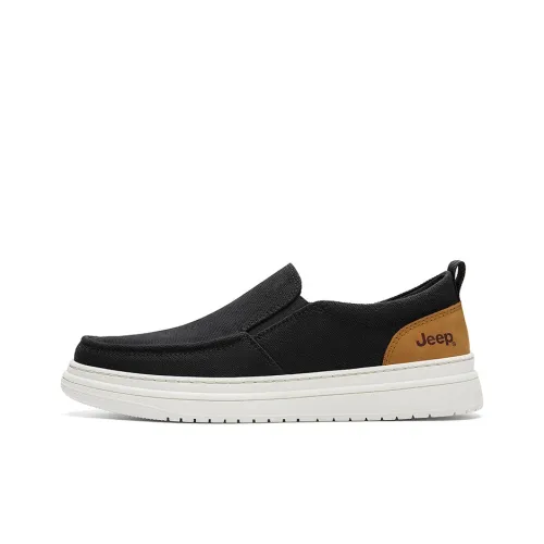 Jeep Canvas Shoes Men Low-Top Black