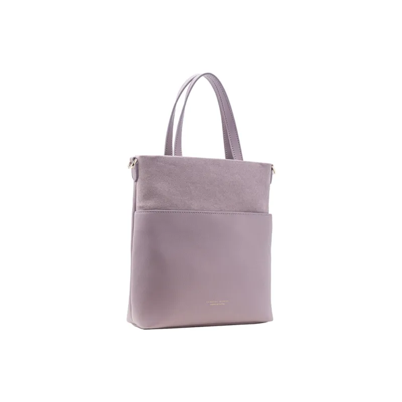VANESSA HOGAN Cow Leather Tote Bag Shopping Bag Shoulder Bag Handbag Regular Women's Purple/Apricot-1