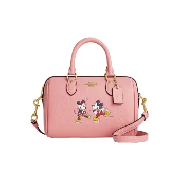 COACH Disney Collaboration Rowan Leather Handbag, Shoulder Bag, Crossbody Bag Small Size Women's Pink
