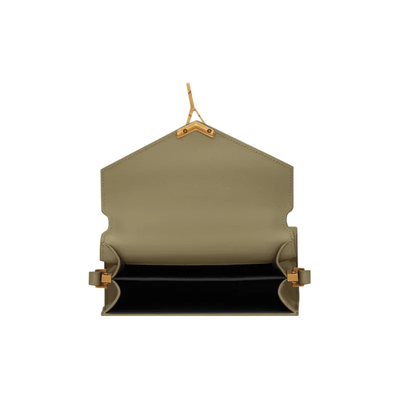 SAINT LAURENT Calfskin Shoulder Bag, Crossbody Bag, Handbag Mini Women's Earth Green-6