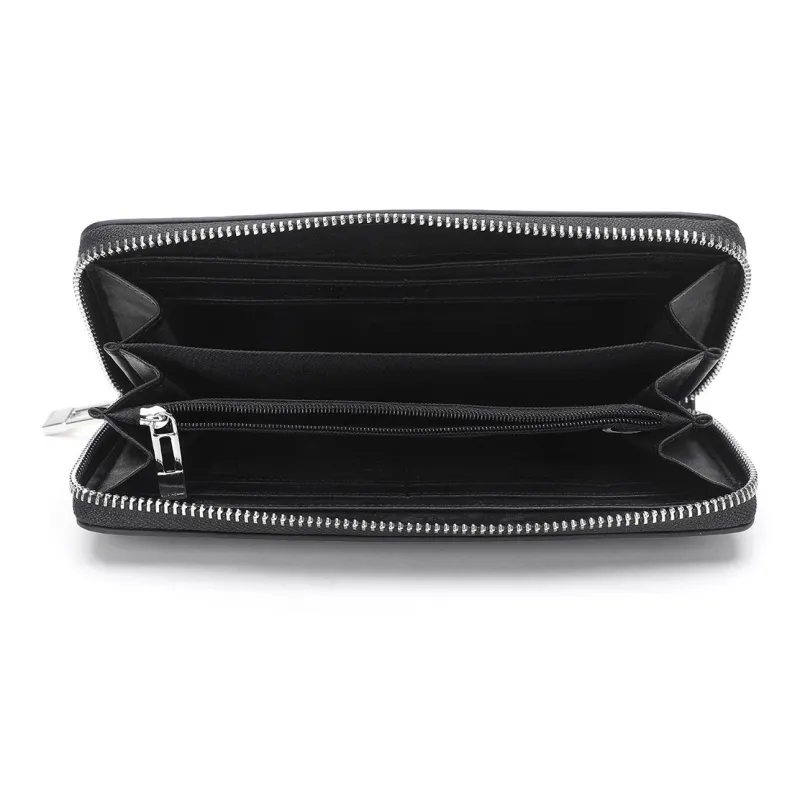 ELLE HOMME Cow Split Leather Wallet Handheld Bag Clutch Regular Men's Black-4