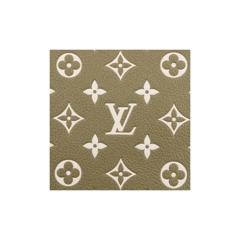 LOUIS VUITTON Neverfull Mm Khaki Green/Beige/Cream-4