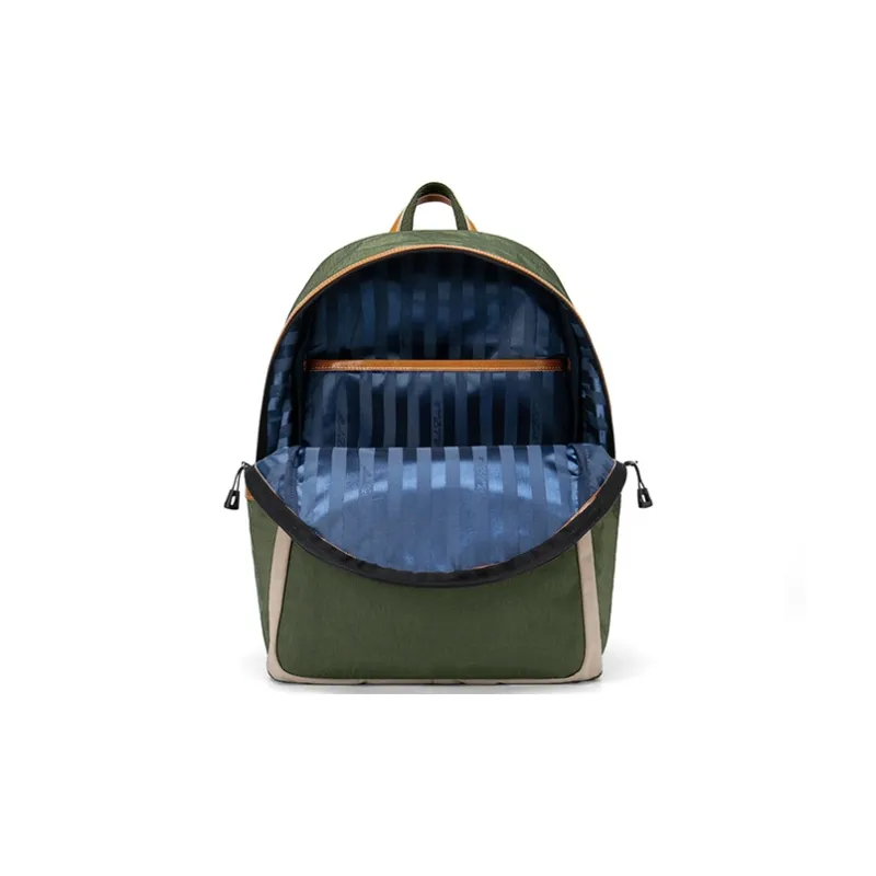 MashaLanti Synthetic Leather Backpack Laptop Bag Backpack Regular Unisex Green And Orange-5