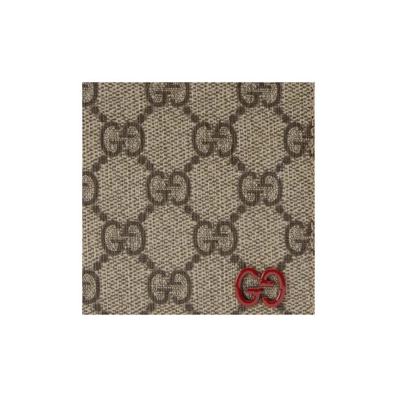 GUCCI Canvas With Leather Trim Wallet Regular Men's Red & Beige-5