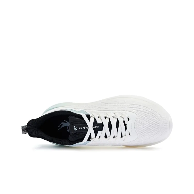 QIAODAN Cushioning Wear Resistant Low Top Running Shoes Men's White Green-3