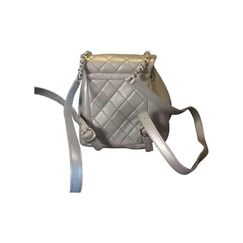 CHANEL Duma Sheepskin Backpack Women's Silver-2