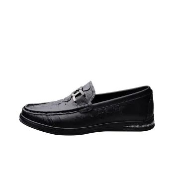 CKVUSAMG Gommino Loafers Unisex Black/Burgundy/Scarlet