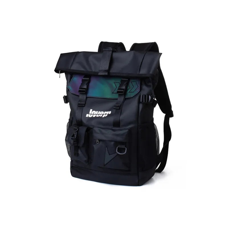 LOVERPUSS Polyester Backpack Tubas Unisex Dazzling Color White & Cool Black-0