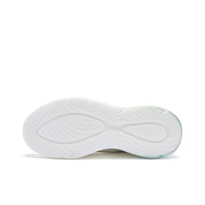 QIAODAN Cushioning Wear Resistant Low Top Running Shoes Men's White Green-4