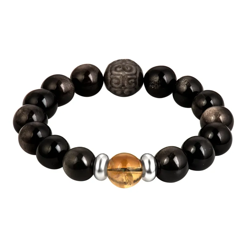 SIMPLE JOYS Obsidian Bracelets Unisex-2