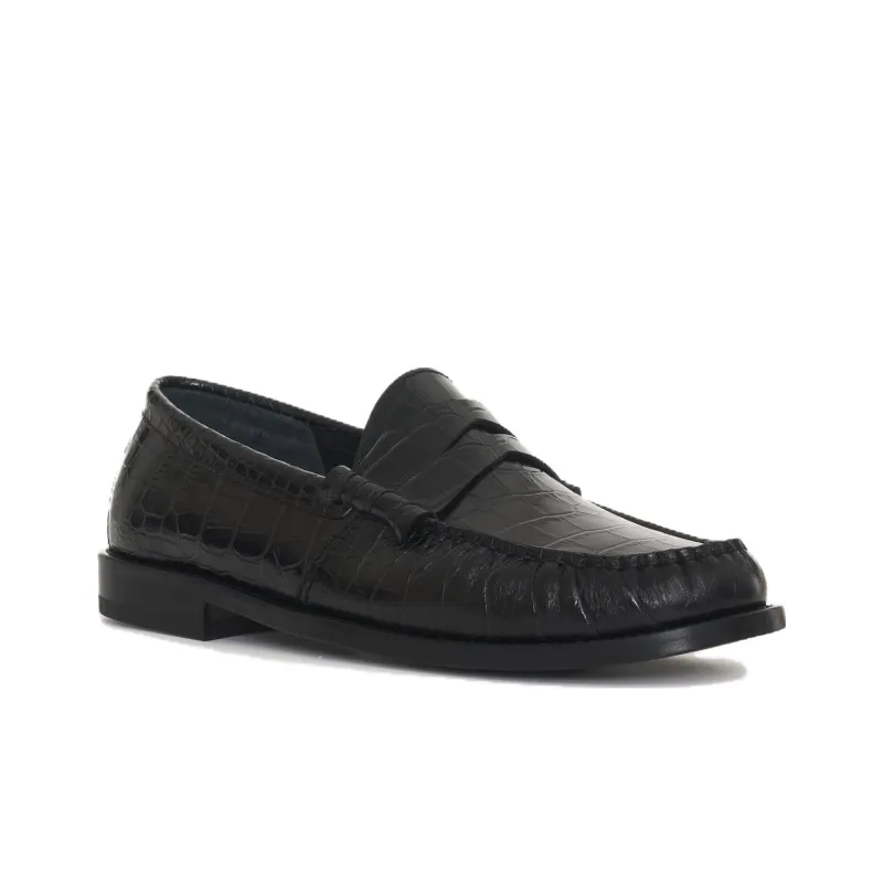 RHUDE Crocodile-effect Leather Loafers-2