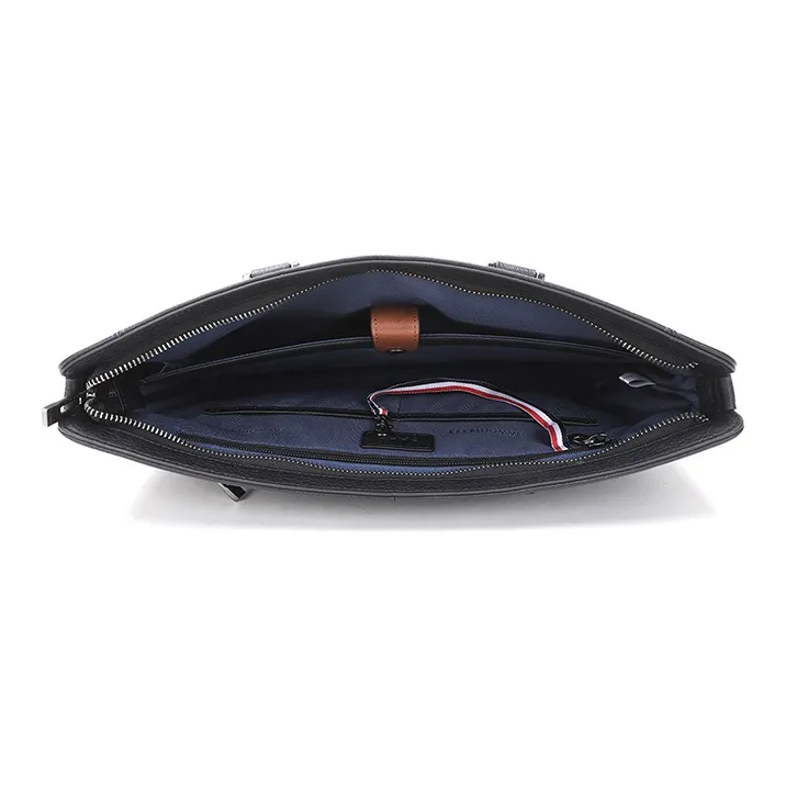 ELLE HOMME Cow Leather Briefcase Document Bag Handbag Regular Men's Black-4