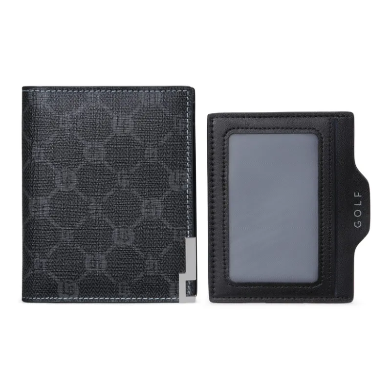 GOLF PVC Bonded Synthetic Leather Bonded Polyvinyl Chloride Wallet Medium Size Men's Black-0