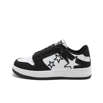 HUANQIU Low Top Skateboard Shoes Women's White Black